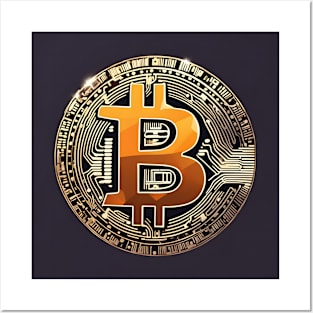 Bitcoin colorful Posters and Art